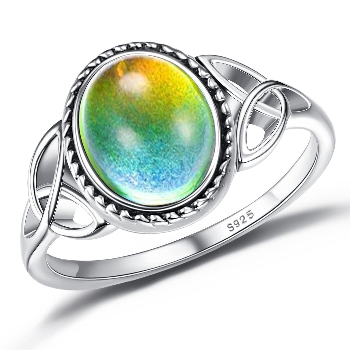 ADRAMATA 925 Sterling Silver Mood Ring for Women Color Change Mood Rings