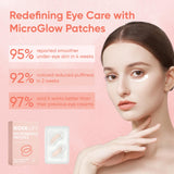 NOVALIFT MicroGlow Eye Patches,Under Eye Patchs Hyaluronic Acid Eye Mask for Dark Circles for Women, Forehead Wrinkle & Smile Line Patches (1BOX(3 Pairs))