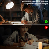 Ostwiki Rechargeable Emergency Light Bulbs 6 Pack Battery Operated Backup Light Bulbs for Power Outage Camping 9W E27 8500K Daylight Self-Charging Lamps for Home Hurricane Preparedness