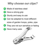 Samhopo 80 Pcs 2inches Gardening Clips for Netting, Metal Clamps Made of Stainless Steel, Have a Strong Grip of Greenhouse Clips Keep the Plant Cover on Garden Hoops