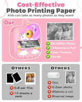 YTETCN Instant Print Camera for Kids 3-12 Years - Kids Camera with 32G SD Card & 3 Rolls Paper, 48MP Photo & 1080P Video, Christmas Birthday Gifts for Toddler Girls Boys