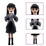 9' Addams Doll with Gift Box, High Heels, Black Dress, and Hair, Perfect Christmas and Birthdays Toy Gift for Girls & Fans(New B)