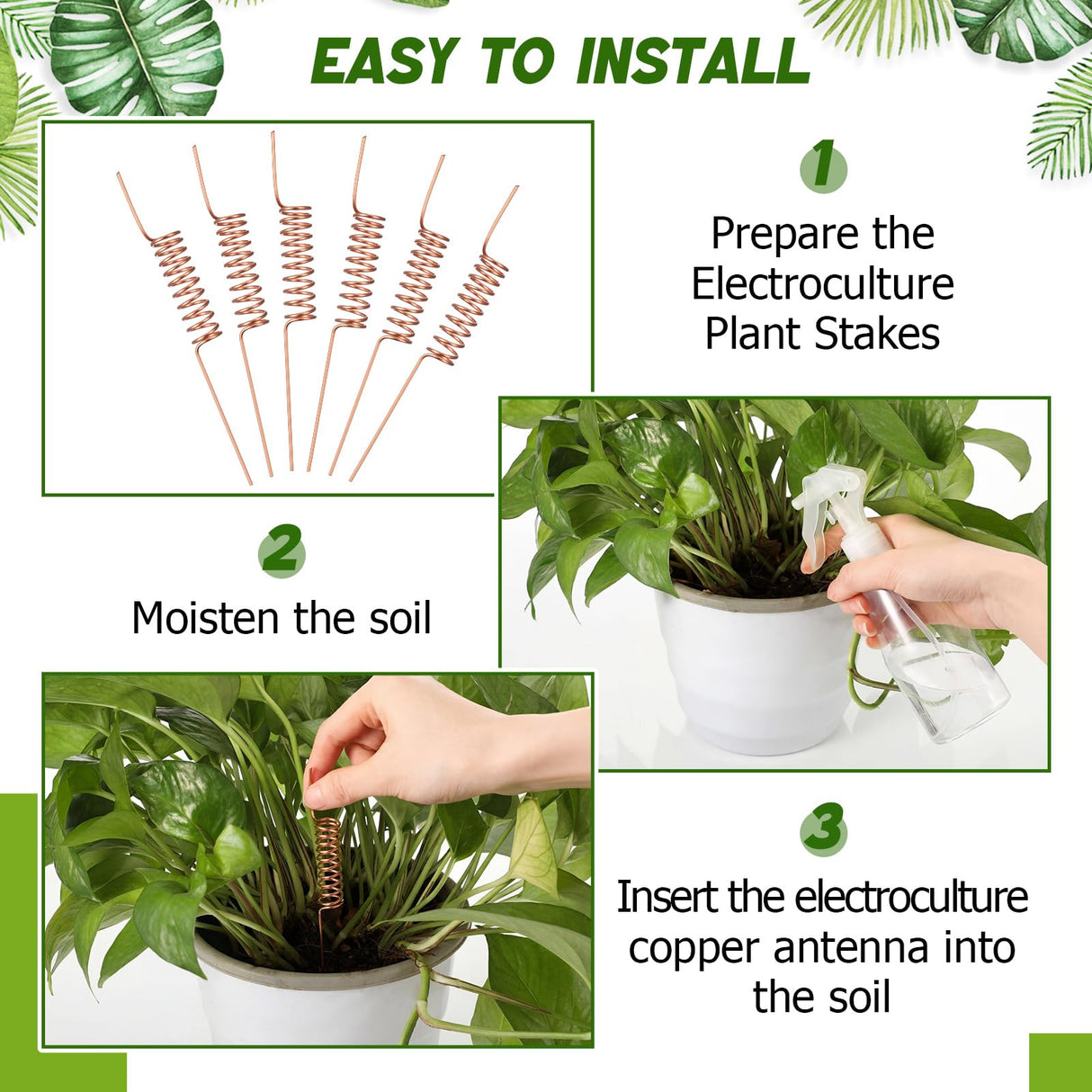 Acellegic 20 Pcs Electroculture Plant Stakes Copper Rods,Classic,6 Inch