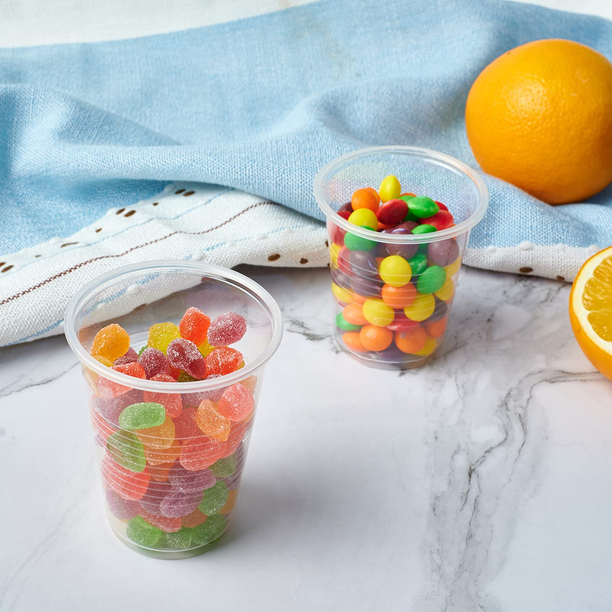 JOLLY CHEF 𝟔𝟎𝟎 𝐏𝐚𝐜𝐤 5 oz Clear Plastic Cups,5 Ounce Disposable Cups for Picnic, BBQ, Travel, Halloween, Christmas Parties and Events