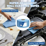 Synvicovan Cleanroom Wipes Heavy Duty Cloths, Lint-Free and Extra Absorbent Towels Jumbo Roll, Blue (15"x 5", 500 PCS)