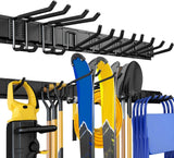 UUP 48" Garage Tool Organizer Wall Mount, 440lbs Garden Garage Storage Garage Organization with Adjustable Heavy Duty Hanging Hooks, Yard Rack Hanger System Shovel Rake Broom Ladder Holder, Men Gift