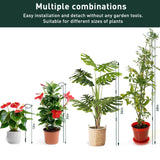 4 Set Metal Plant Sticks Support Tall 48 Inch Adjustable Plants Stem Support Rod Amaryllis Holder Stake Garden Flower Rings with 20PCS Clips 16.5' Plant Ties for Outdoor Indoor Plants