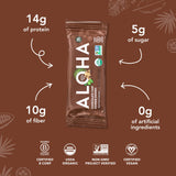Aloha Organic Plant Based Protein Bars Chocolate Chip Cookie Dough, 1.98 Oz,(Pack of 12)