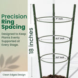 Oriva 4 Pack Round Tomato Cages for Garden,18 inches Small Metal Tomato Cages with Adjustable Rings,Tomato Trellis and Plant Support for Raised Garden Beds, Pots and Climbing Vegetables