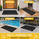 BESEA 4Pack Rubber Floor Mats 24 x 36 Inch – Heavy Duty Outdoor Door Mats with Non-Slip Mesh Design, Weatherproof Garage Floor Mat, Kitchen Floor Mat for Wet or Slippery Areas