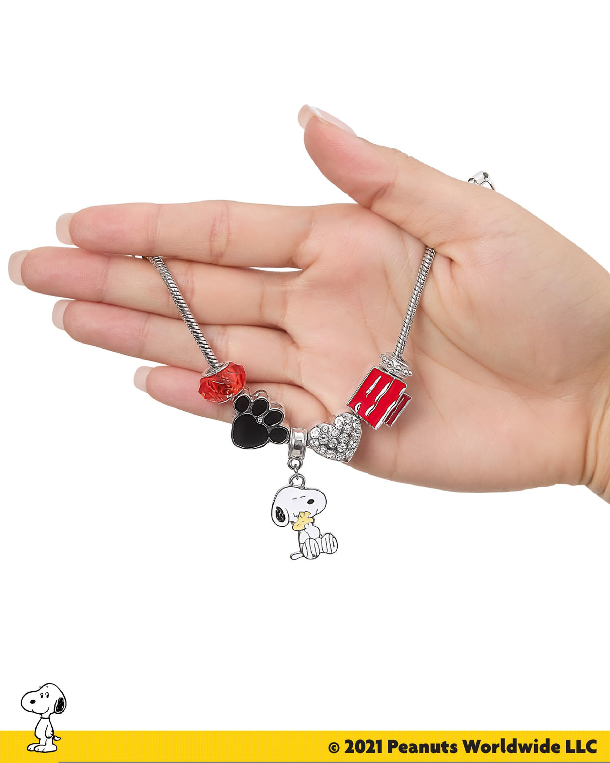 SALLY ROSE Snoopy Charm Bracelet for Women 7"