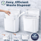 Alpine Sanitary Napkin Receptacle - Feminine Hygiene Disposal Container, Wall Mounted Trash Can with Odor Control Seal & Installation Hardware (White)
