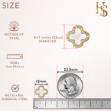 HighSpark Clover Earrings for Women | Hypoallergenic Studded Clover Stud Earrings | Lovely Gift - Studded White