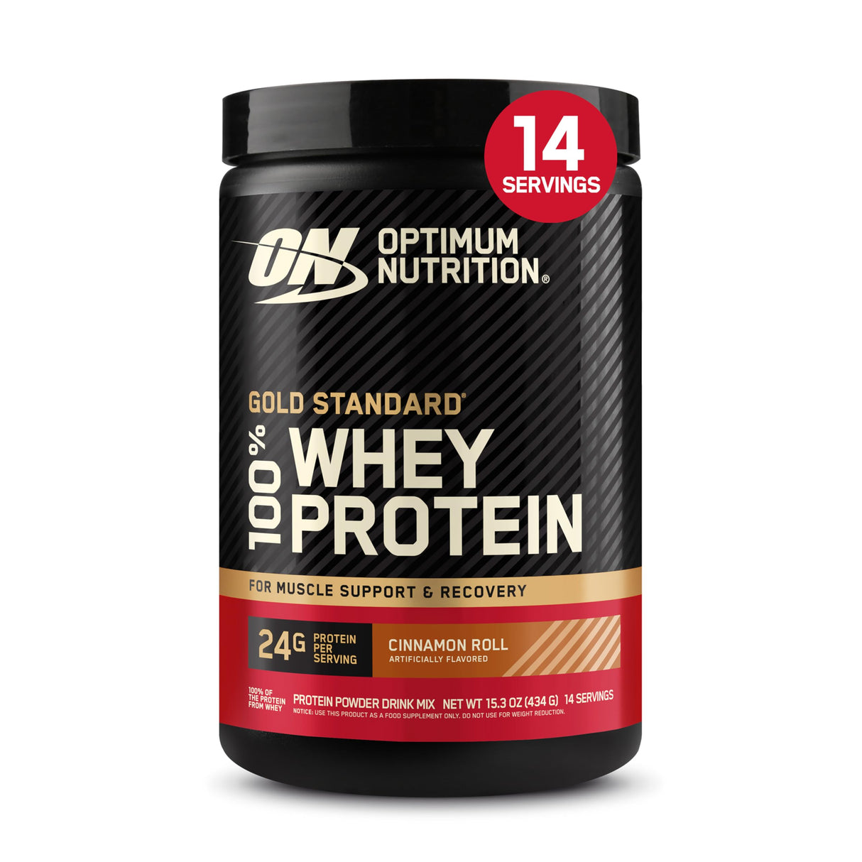 Optimum Nutrition Gold Standard 100% Whey Protein Powder, Cinnamon Roll, 1 Pound (Pack of 1)