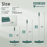 ORIENTOOLS Artificial Turf Rake, Curved Grass Rake with 4-Section Adjustable Steel Handle from 30" to 53", Hand Telescopic Brush, for Artificial Turf, Patios, Carpets, Pet Hairs and Garden Lawn Clean