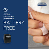 Kimberly-Clark Professional Sanitouch Manual Hard Roll Paper Towel Dispenser (09990), Black, Universal 1.5" Core Compatible, Wall Mounted, for Commercial Hand Towels (Qty 1)
