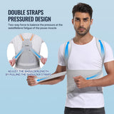 Fit Geno Back Brace Posture Corrector for Men & Women: Shoulder Straightener Adjustable Full Back Support Pain Relief - Scoliosis Hunchback Spine Corrector (Large)