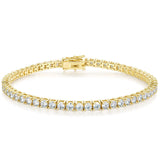 Gemsme 3mm Tennis Bracelet Cubic Zirconia Gold for Women Men 7.5"