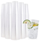 FOCUSLINE 200 Pack 12 oz Clear Plastic Cups, Disposable Cups Reusable Plastic Tumblers, Heavy-duty 12 Ounce Clear Cups Tumblers for Party, Thanksgiving, Halloween, Christmas