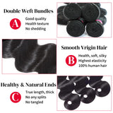 Human Hair Bundles 20 22 24 26 Inch 14A Body Wave Bundles Human Hair 100% Unprocessed Brazilian Virgin Hair 4 Bundles Human Hair Body Wave Human Hair Extensions Bundles Human Hair Natural Black