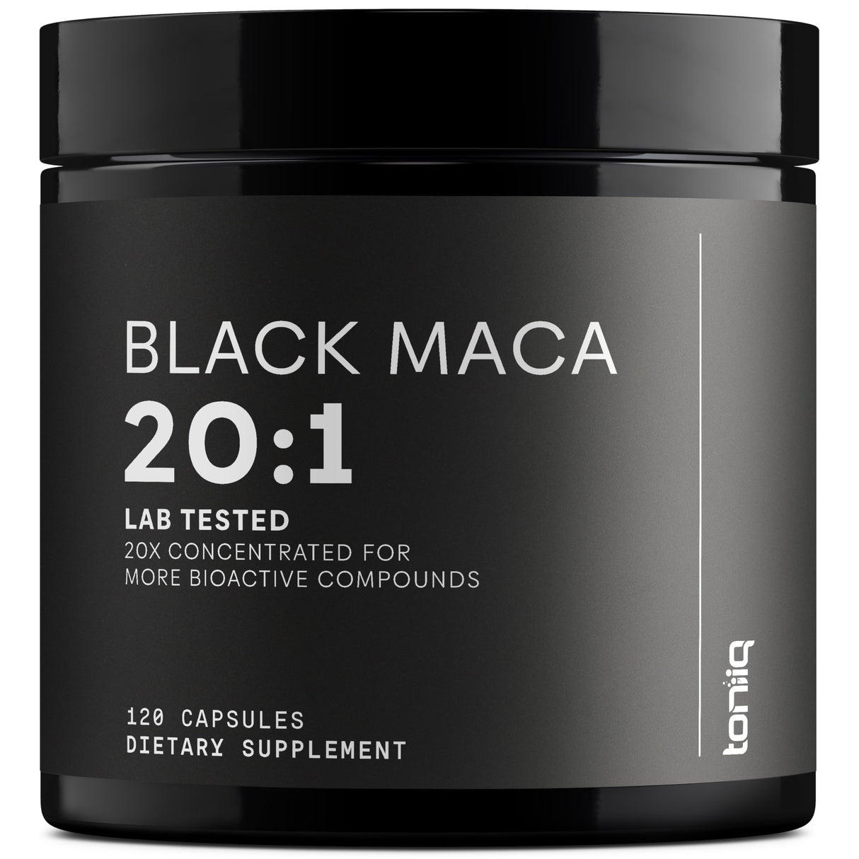 Black Maca Root - Ultra High Potency 20:1 Extract - Single Origin, Wildcrafted & Highly Concentrated - Third-Party Lab Tested - 120 Capsules