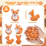 Geelin 50 Pcs Mini Corgi Duck Figurine Bulk Resin Tiny Duck Figurines Small Dog Statue for Fairy Garden, Miniature Terrariums, Animal Gift Bag Fillers, Dog Lovers Gifts