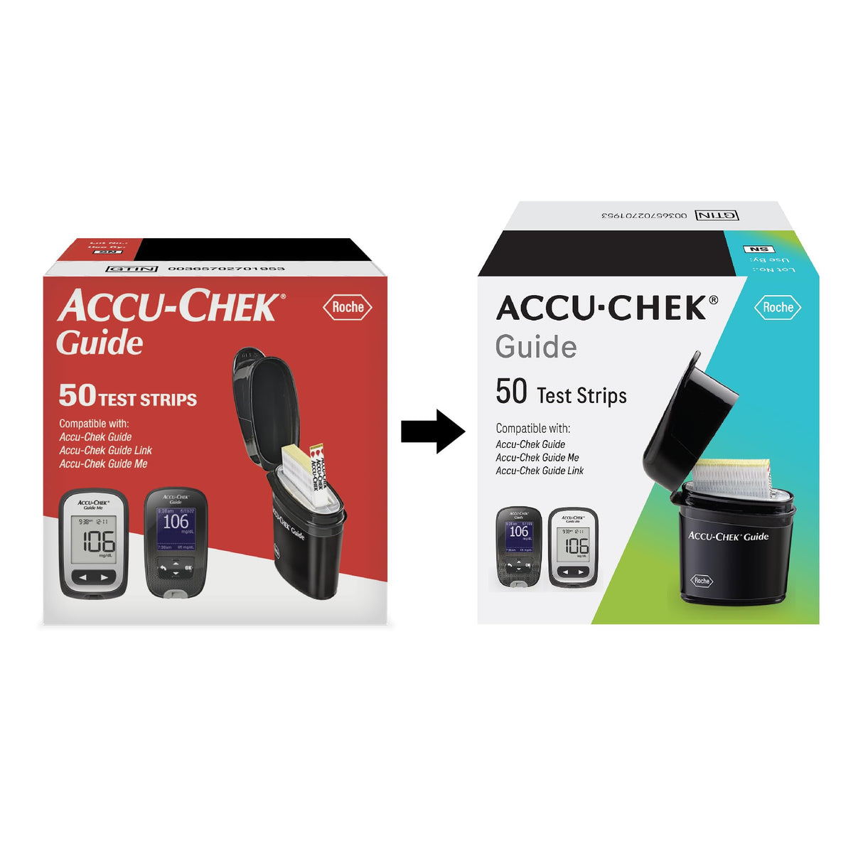 Accu-Chek Guide Glucose Test Strips for Diabetic Blood Sugar Testing (Pack of 50)