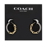 COACH Small Mixed Metal Hoop Earrings Two-Tone One Size