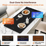 Newise Graphene Warming Mat for Food, Dual-Zone Heating XXL 36”x17”, Food Warmer for Parties Buffets with 6 Temperature & Timer, Child Lock, Daily Use, Gift for Family, Mom, Black