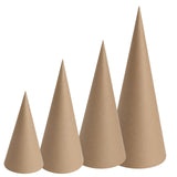 TFTAFAN Paper Mache Cones Brown Craft Cones Open Bottom Cardboard Craft Cones for Halloween Christmas Valentine's Day DIY Gnomes Ornament Christmas Cone Tree Decorations (8)