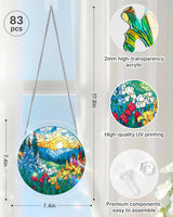 Acrylic Puzzle Suncatcher 83 Pieces, Dawn Blossom Sea Sun Catchers Puzzle, DIY SunCatchers Puzzles Window Hanging, Home & Garden Decor, Gifts for Family and Friends, 7.4 in