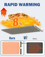 Food Warming Mat, Rapid Heating Electric Warming Tray with 9 Temp Setting and 6 Hours Timer,Foldable Warming Trays for Food, Portable Food Warmers for Parties Buffet, Beige