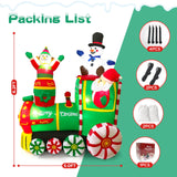 Toiyjofe 6.2FT Christmas Inflatables Train & Santa Claus Outdoor Yard Decortaions Blow-up Christmas Decor with Built-in LED Lights for Garden Lawn Party