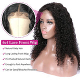 Josblue Deep Wave Lace Front Wigs Human Hair 180% Density 4x4 HD Transparent Lace Closuret Wet and Wavy Human Wigs for Black Women Pre Plucked with Baby Hair Nature Color