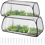 2Pack 45''x22''x18'' Pop Up Raised Garden Bed Cover -Instant Plant Protection Against Bird, Pests & Squirrel，Plant Net Cover for Raised Bed with Zipper Door for Protecting Vegetable Row