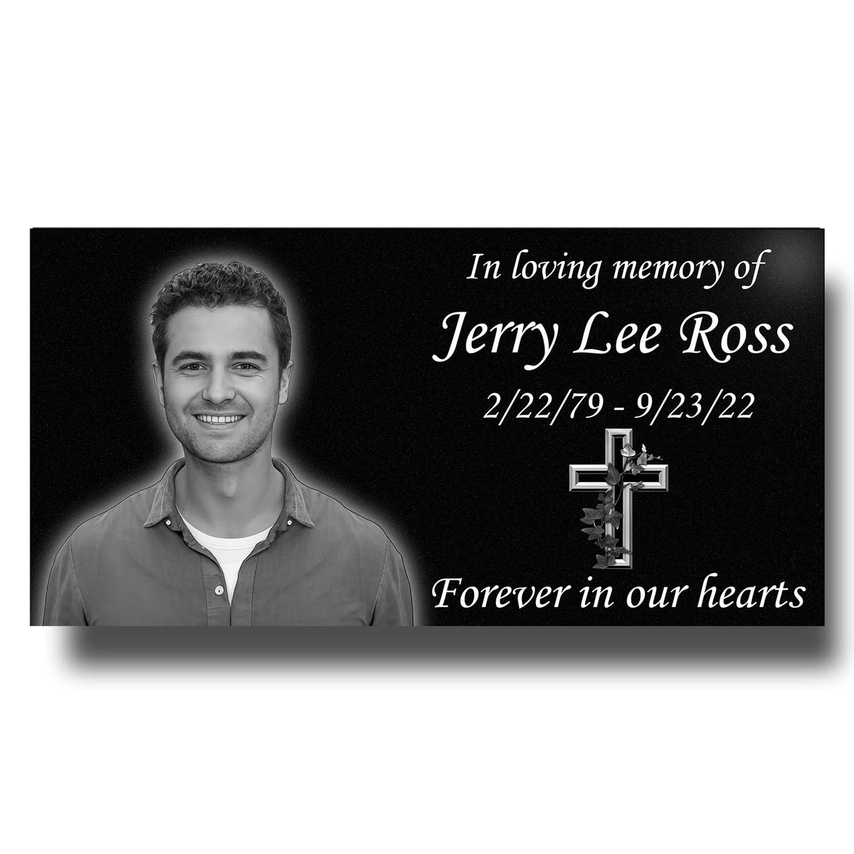 LIFTOMO Personalized Memorial Stones,headstones for Graves,Grave Markers for Cemetery for Humans,Black Granite Headstone,Grave Marker,Cemetery headstones,Outdoors Grave Plaques