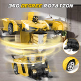 Britik Transform Remote Control Car Toys for Boys 4-6, Drift RC Car Yellow