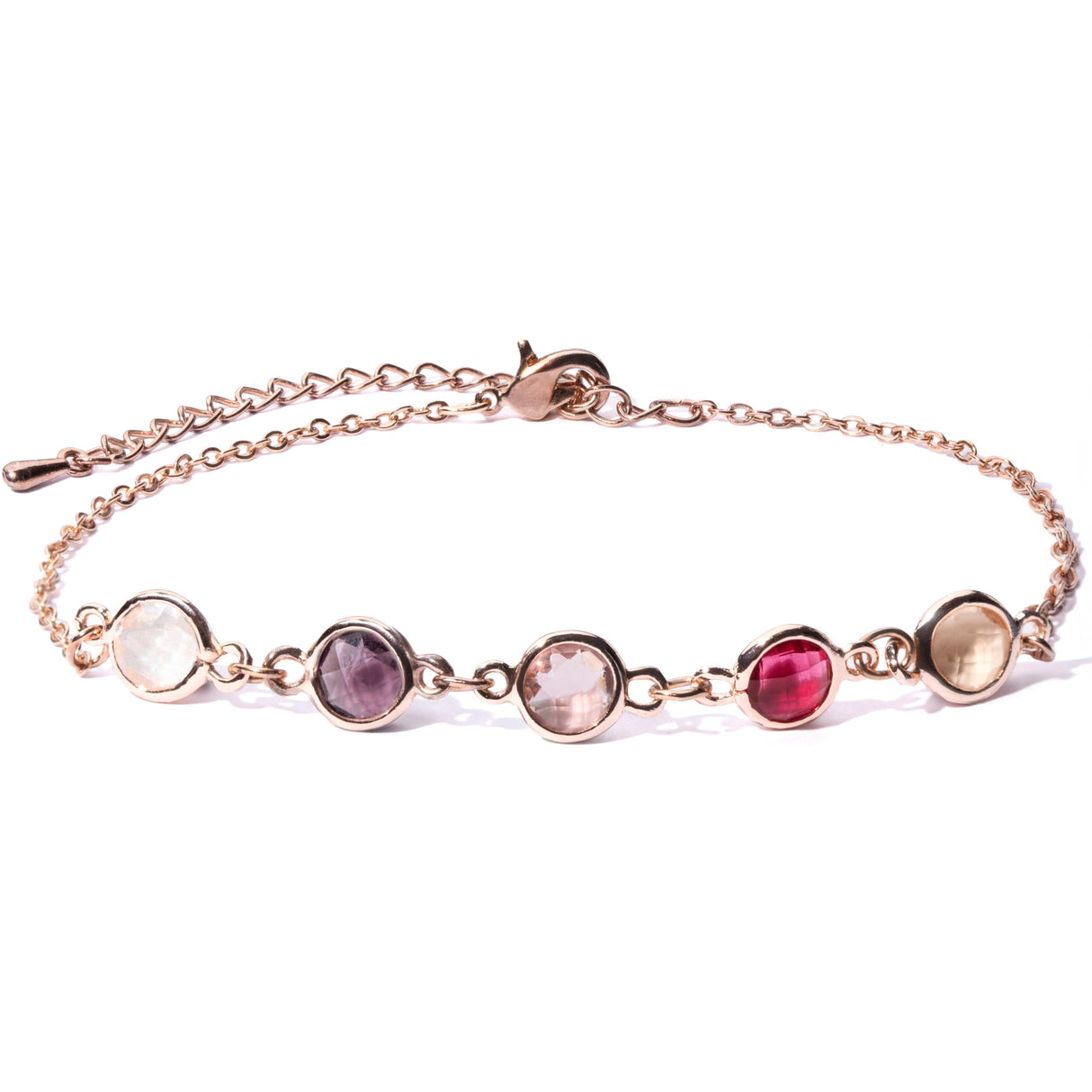 MignonandMignon Birthstone Bracelet for Women Gold | Custom Birth Month Gemstone Chain Bracelet | Friendship Bracelet Personalized Gift for Mom Daughter Best Friend