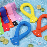Eurzom 32 Pcs Cooling Neck Wraps Bulk with Button Cooler Ice Wrap Scarf Cooling Neck Bandanas Headbands Water Soaking for Hot Weather Summer Men Women Pets Riding Hiking Camping Outdoor Activities