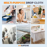 12 x 9 Ft Plastic Sheet Drop Cloths (20-Pack) - Disposable Painter's Sheeting & Tarps for Painting, Waterproof Painting Supplies, Dust Cover for Furniture/Couch/Floor Protection