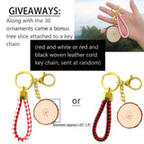 SENMUT Wood Slices 30 Pcs 3.5-4.0 inch Natural Rounds Unfinished Wooden Circles Christmas Wood Ornaments for Crafts Wood Kit Predrilled with Hole Wood Coasters, Craft Supplies for DIY and Painting