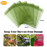 Unves Fruit Protection Bags, 12" x 16" Fruit Tree Netting Mesh Bag, 50 Pcs
