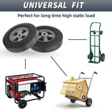 GICOOL 10" x 2.5" Flat-Free Solid Rubber Tire and Wheel 5/8" Axle Bore Hole, 2 1/4" Offset Hub, Replacement 4.10/3.50-4" for Hand Truck Dolly Trolley Garden Wagon Cart Generator, 2 Pack