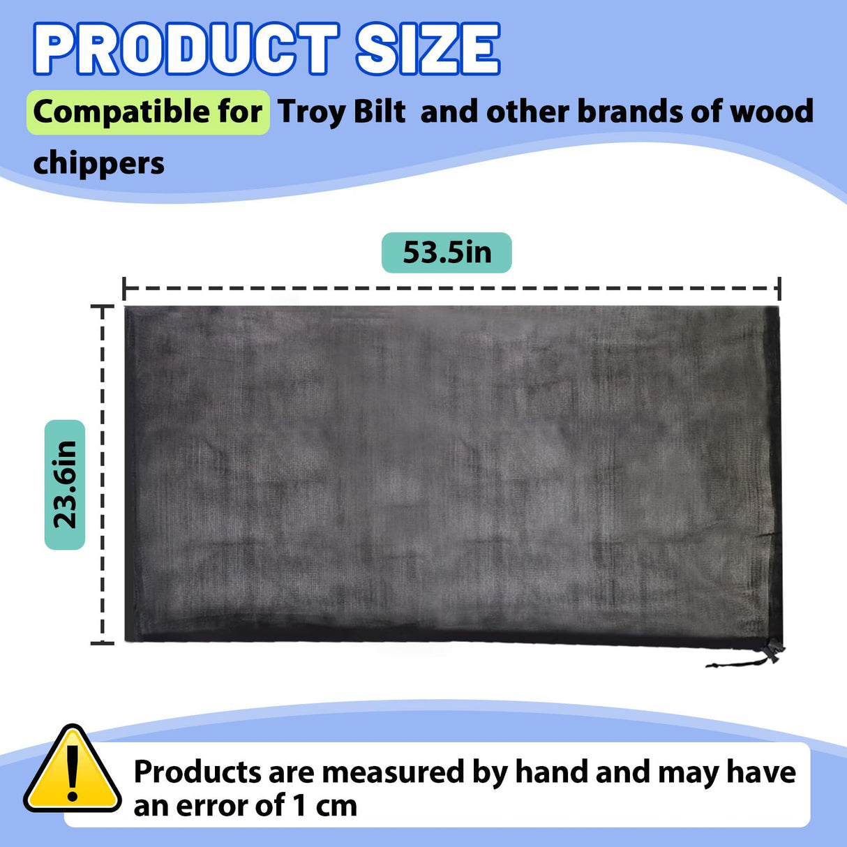 24" x 48" Wood Chipper Collection Bag for Troy Bilt - Universal Shredder Mulcher Replacement Bag with Heavy-Duty Mesh for Wood Chips, Leaves and Yard Waste