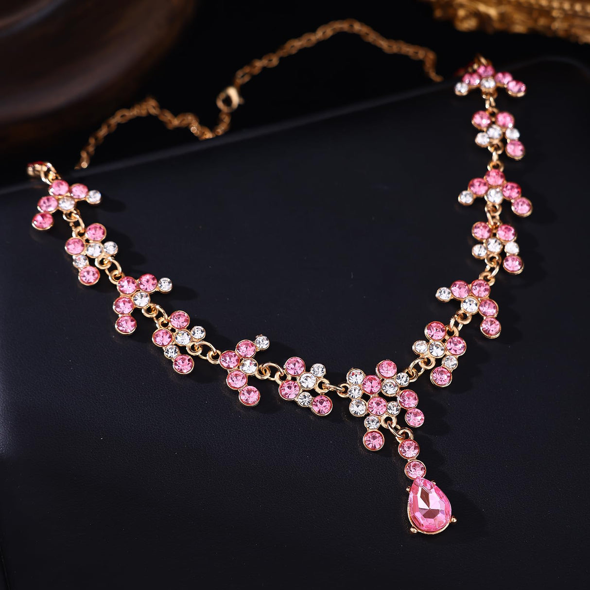 Crystal Crown and Tiara Jewelry Set for Women Bride with Necklace Earrings