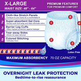 LivDry XL Overnight Adult Diapers for Women and Men, Incontinence Underwear, X-Large, 12-Pack