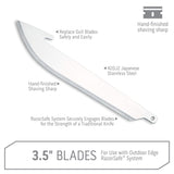 Outdoor Edge 3.5" RazorSafe Replacement Sharp-Point Knife Blades, 24 Piece Value Pack