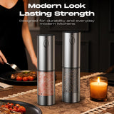 Electric Salt and Pepper Grinder Set, Rechargeable Automatic Salt and Pepper Shaker with 6 Adjustable Coarseness, Large-Capacity Pepper Mill White Elephant Gifts (Rechargeable-Stainless Steel)