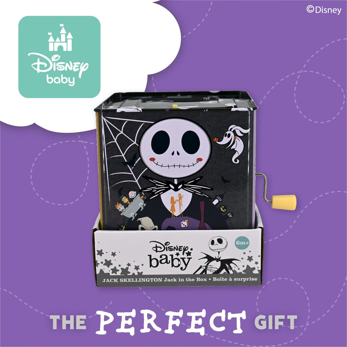 KIDS PREFERRED Disney Baby The Nightmare Before Christmas Jack Skellington Classic Jack-in-The-Box Musical Toys for Babies and Toddlers