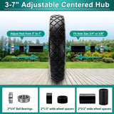 4.80/4.00-8 Flat Free Tire and Wheel- 16" Flat-Free Solid Wheelbarrow Tires with 5/8" & 3/4" Bearings, 3"-7" Centered Hub by Cenipar Universal Fit for Wheelbarrow,Hand Truck,Garden Trailer,Trolley